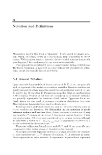 A Notation and Definitions