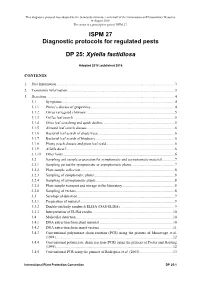 ISPM 27 Diagnostic Protocols for Regulated Pests DP 25: Xylella