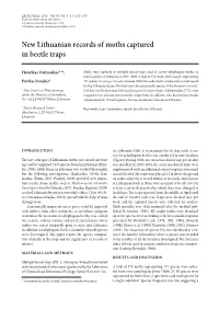 New Lithuanian Records of Moths Captured in Beetle Traps
