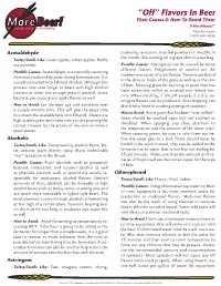 “Off” Flavors in Beer Their Causes & How to Avoid Them a Moremanual ™ Morebeer.Com 1–800–600–0033