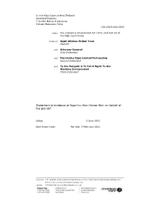 Statement of Evidence of Ngarimu Alan Huiroa Blair on Behalf of the Plaintiff