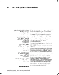 2015-2016 Catalog and Student Handbook