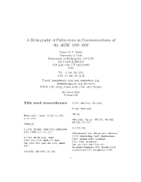 A Bibliography of Publications in Communications of the ACM : 1990–1999