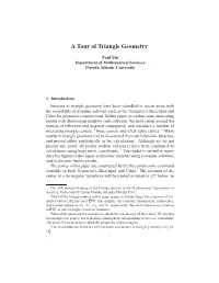 A Tour of Triangle Geometry