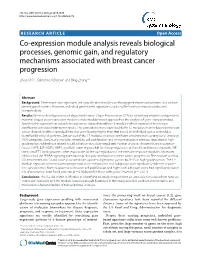 Co-Expression Module Analysis Reveals Biological Processes