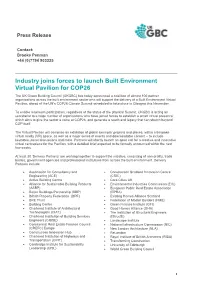 Industry Joins Forces to Launch Built Environment Virtual Pavilion For