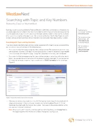 Searching with Topic and Key Numbers Retrieving Cases on Westlawnext
