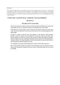 Section 1.2 of Form CO Available to the Public in Order to Increase Transparency