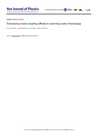 Transverse-Mode Coupling Effects in Scanning Cavity Microscopy