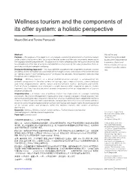 Wellness Tourism and the Components of Its Offer System: a Holistic Perspective