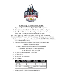 2018 King of the Castle Rules Copy
