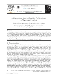 A Comparison Among Cognitive Architectures: a Theoretical Analysis