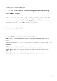 Article Title: Tree Defence and Bark Beetles in a Drying World: Carbon Partitioning, Functioning and Modelling
