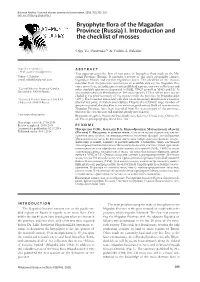 Bryophyte Flora of the Magadan Province (Russia) I. Introduction and the Checklist of Mosses