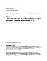 Enabling an Executable Context Simulation Framework (ECSF)
