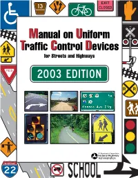 Manual on Uniform Traffic Control Devices Manual on Uniform Traffic