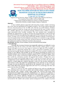 New Polymer-Supported Multi-Site Phase Transfer Catalyst in Dichlorocarbene Addition to Styrene P