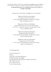 Recognizng Important Factors of Influencing Trust in O2O Models: an Example of Opentable