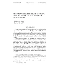 THE IMPACT of STATE V. SWINTON on the AUTHENTICATION of DIGITAL IMAGES∗