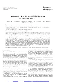 An Atlas of 2.4 to 4.1 Μm ISO/SWS Spectra of Early-Type Stars