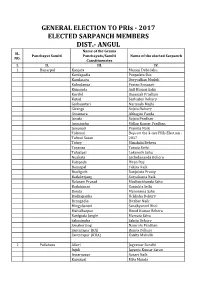 ANGUL Name of the Grama SL