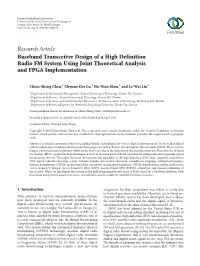 Baseband Transceiver Design of a High Definition Radio FM System Using Joint Theoretical Analysis and FPGA Implementation
