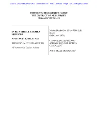 In Re Vehicle Carrier Services Antitrust Litigation Complaint