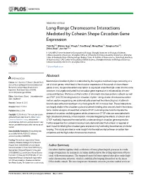 Long-Range Chromosome Interactions Mediated by Cohesin Shape Circadian Gene Expression