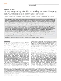 Next-Gen Sequencing Identifies Non-Coding Variation Disrupting