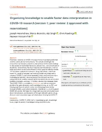 Organizing Knowledge to Enable Faster Data Interpretation in COVID