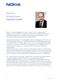 Peter Merz VP Nokia Standards Peter Merz | Linkedin