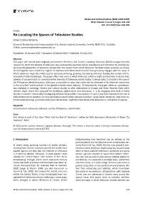 Re-Locating the Spaces of Television Studies