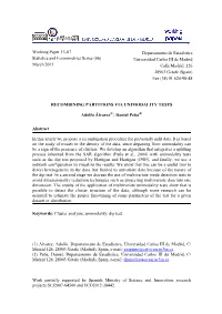 Recombining Partitions Via Unimodality Tests