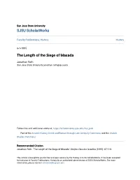 The Length of the Siege of Masada