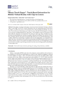 Touch-Based Interaction for Mobile Virtual Reality with Clip-On Lenses