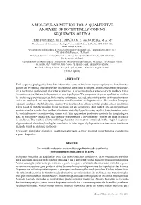 A Molecular Method for a Qualitative Analysis of Potentially Coding Sequences of Dna