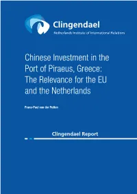 Chinese Investment in the Port of Piraeus, Greece: the Relevance for the EU and the Netherlands