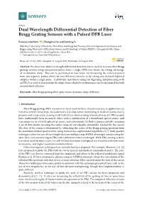 Dual Wavelength Differential Detection of Fiber Bragg Grating Sensors with a Pulsed DFB Laser