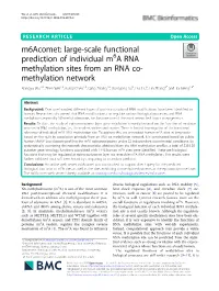 Large-Scale Functional Prediction of Individual M6a RNA Methylation Sites from an RNA Co-Methylation Network