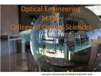 Optical Engineering at the College of Optical Sciences