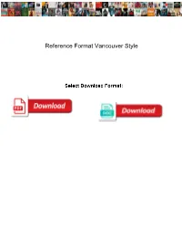 Reference Format Vancouver Style