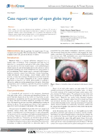 Repair of Open Globe Injury