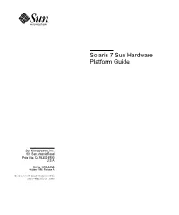 Solaris 7 Sun Hardware Platform Guide