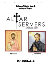 St James Altar Server Handbook 2019-2020