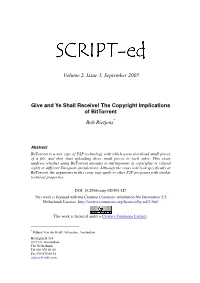 The Copyright Implications of Bittorrent Bob Rietjens *