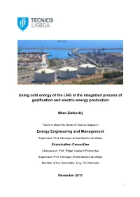 Using Cold Energy of the LNG in the Integrated Process of Gasification and Electric Energy Production