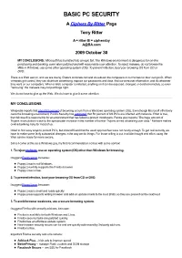 BASIC PC SECURITY a Ciphers by Ritter Page Terry Ritter a = Ritter B = Ciphersby A@BA.Com 2009 October 30