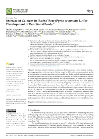 Increase of Calcium in 'Rocha' Pear (Pyrus Communis