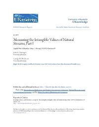 Measuring the Intangible Values of Natural Streams, Part I Digital Object Identifier