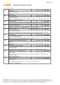 Sydney Program Guide